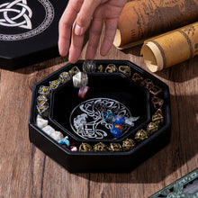 Load image into Gallery viewer, DND Dice Tray Silver Celtic Knot & World Tree Design