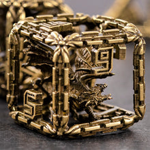 Load image into Gallery viewer, Imprisoned Dragon Core DND Dice Set (Bronze)