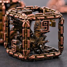 Load image into Gallery viewer, Imprisoned Dragon Core DND Dice Set (Copper)