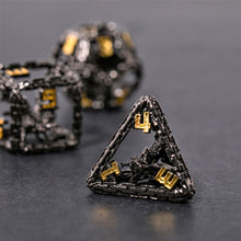 Load image into Gallery viewer, Imprisoned Dragon Core DND Dice Set (Black and Gold)