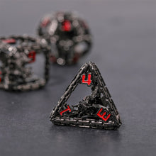 Load image into Gallery viewer, Imprisoned Dragon Core DND Dice Set (Black and Red)
