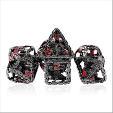 Load image into Gallery viewer, Imprisoned Dragon Core DND Dice Set (Black and Red)
