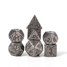 Load image into Gallery viewer, Ancient Cracked Iron Ruin Metal Dice Set