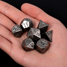 Load image into Gallery viewer, Ancient Cracked Iron Ruin Metal Dice Set