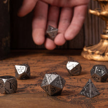 Load image into Gallery viewer, Ancient Cracked Iron Ruin Metal Dice Set