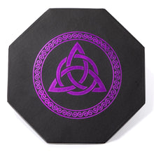 Load image into Gallery viewer, DND Dice Tray Purple Celtic Knot & World Tree