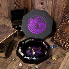 Load image into Gallery viewer, DND Dice Tray Purple Wolf & World Tree