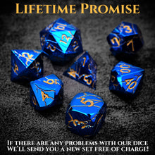 Load image into Gallery viewer, DND Metal Dice - Cracked Blue Sky Lightning