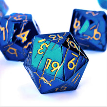 Load image into Gallery viewer, DND Metal Dice - Cracked Blue Sky Lightning