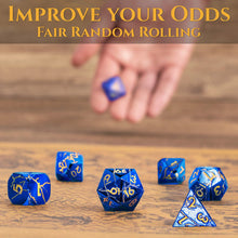 Load image into Gallery viewer, DND Metal Dice - Cracked Blue Sky Lightning