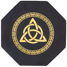 Load image into Gallery viewer, DND Dice Tray Gold Celtic Knot & World Tree Design