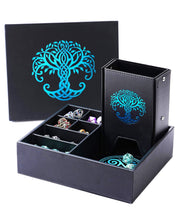 Load image into Gallery viewer, The All-in-One Game Roamer - Tree Of Life Dice Tray, Large Tower and Storage for D&amp;D RPG (All Variations) Blue
