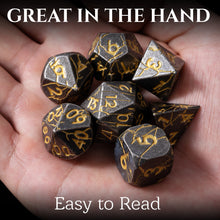 Load image into Gallery viewer, Polyhedral Metal Dice Set for DND - Crack Design (All Variations)
