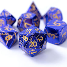 Load image into Gallery viewer, DND Metal Dice - Cracked Purple Sky Lightning

