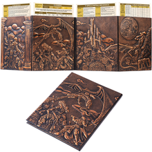 Load image into Gallery viewer, DND DM Screen with 4 Wider Panels - 3D Faux Leather Panoramic Battle Scene - Dungeon Master Screen with Clear Pockets
