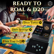 Load image into Gallery viewer, The All-in-One Game Roamer - DND Dice Tray, Large Tower and Storage for Random Rolls (Dragon)
