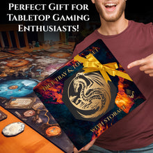 Load image into Gallery viewer, The All-in-One Game Roamer - DND Dice Tray, Large Tower and Storage for Random Rolls (Gold Dragon)
