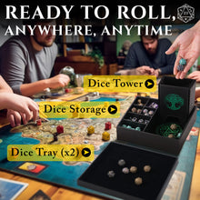 Load image into Gallery viewer, The All-in-One Game Roamer - DND Dice Tray, Large Tower and Storage for Random Rolls

