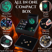 Load image into Gallery viewer, The All-in-One Game Roamer - DND Dice Tray, Large Tower and Storage for Random Rolls (Dragon)
