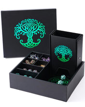 Load image into Gallery viewer, The All-in-One Game Roamer - Tree Of Life Dice Tray, Large Tower and Storage for D&amp;D RPG (All Variations) Green
