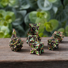 Load image into Gallery viewer, Metal Dice for DND - Spire Sanctum Series - Beautiful 7 Piece Set for Dungeons and Dragons, RPG and More
