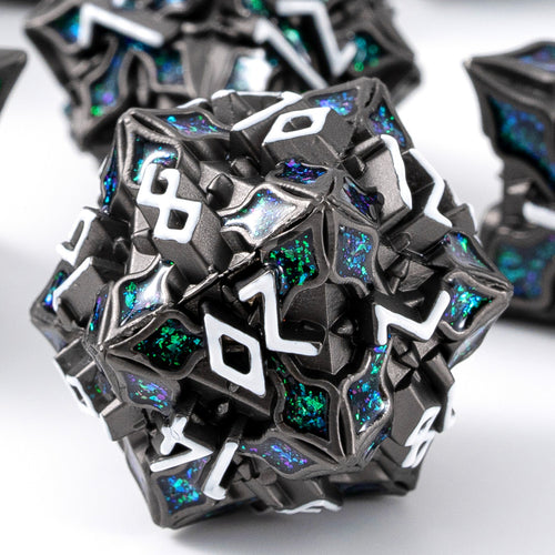 Metal Dice for DND - Spire Sanctum Series - Beautiful 7 Piece Set for Dungeons and Dragons, RPG and More