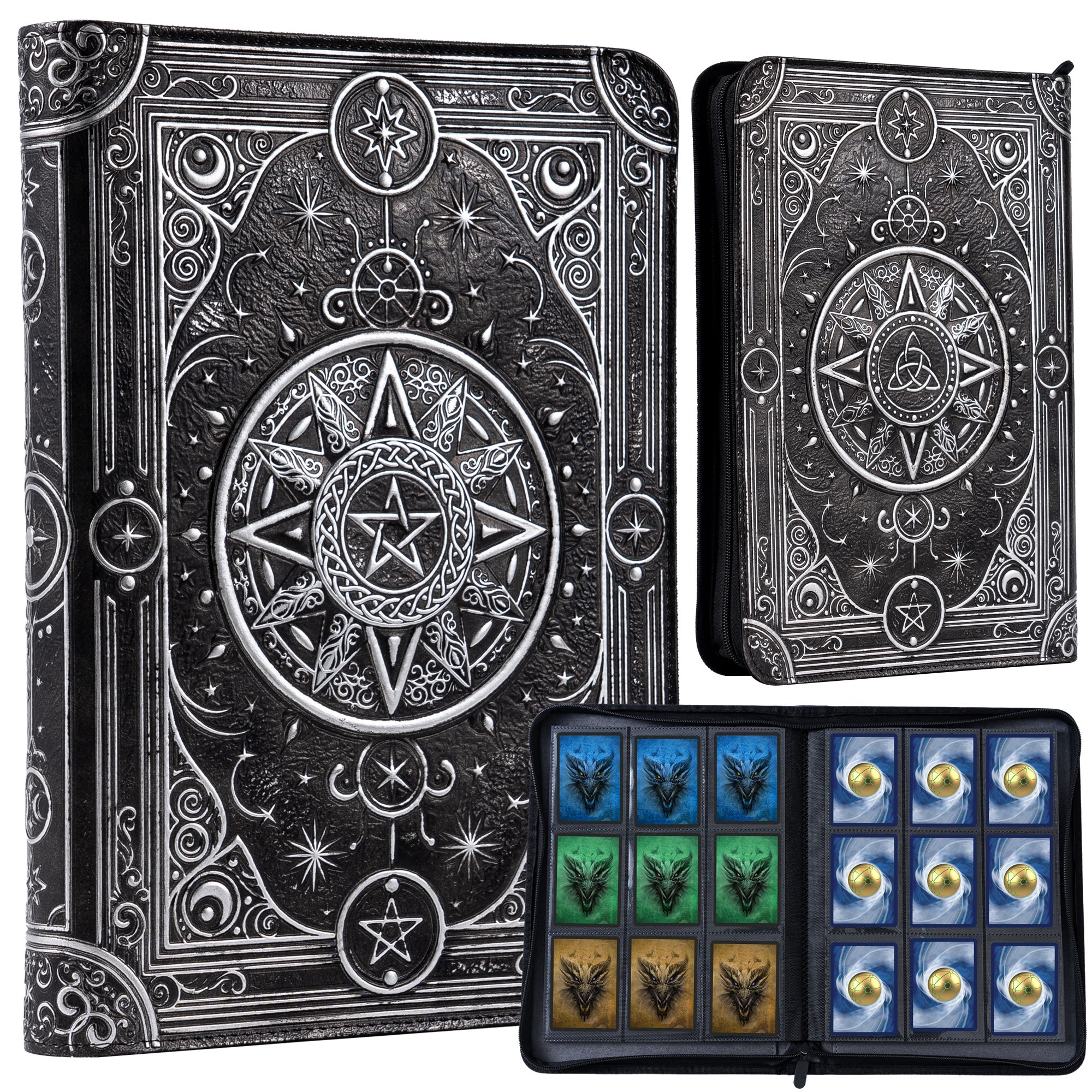 leather trading card binder 4 Pocket Oversized Card Binder – Card-Binder.com main image 1