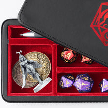 Load image into Gallery viewer, Dice Sanctum Dice Box - Premium Case &amp; Dice Tray for DND - Phone/Mini-Tablet/Pen Slot, Magnetic Lid and Storage for Dice, Mini&#39;s and More
