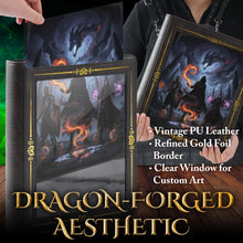 Load image into Gallery viewer, Vintage Adventurer's Portfolio – PU Leather Character Sheet Binder for DND with Spell Card Organizer and Storage Pockets
