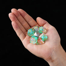 Load image into Gallery viewer, Resin Dice Set for DND – 7pc Polyhedral Set with Glitter and Foil – Stunning and Cool RPG Dice Compatible with Dungeons &amp; Dragons, Pathfinder, and Other TTRPGs
