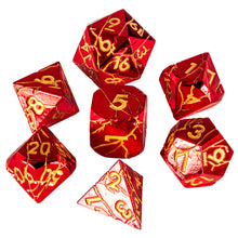 Load image into Gallery viewer, DND Metal Dice - Cracked Red Lightning

