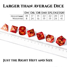 Load image into Gallery viewer, DND Metal Dice - Cracked Red Lightning
