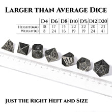 Load image into Gallery viewer, Distressed Iron Grey Cracked Metal Dice Set
