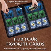 Load image into Gallery viewer, Celestial Moonlit Castle Card Binder - Fantasy 9-Pocket Ringless TCG Binder, 432 Side-Loading Pockets, Foil PU Leather
