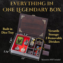 Load image into Gallery viewer, Vintage Dice Tray &amp; Rolling Box for DND and RPG
