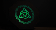 Load and play video in Gallery viewer, DND Dice Tray Silver Celtic Knot &amp; World Tree Design
