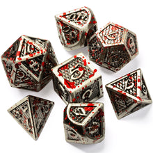Load image into Gallery viewer, Blood Splattered Silver Metal Dice
