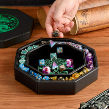 Load image into Gallery viewer, DND Dice Tray Green Wolf &amp; World Tree
