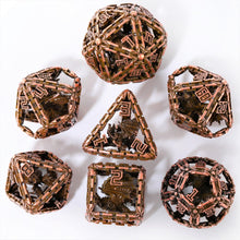 Load image into Gallery viewer, Imprisoned Dragon Core DND Dice Set (Copper)

