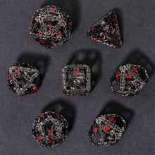 Load image into Gallery viewer, Imprisoned Dragon Core DND Dice Set (Black and Red)
