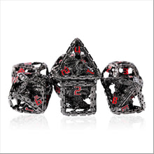Load image into Gallery viewer, Imprisoned Dragon Core DND Dice Set (Black and Red)
