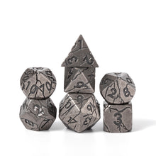Load image into Gallery viewer, Ancient Cracked Iron Ruin Metal Dice Set
